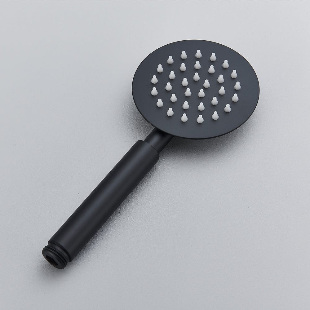 Coloana Dus cu termostat, para rotunda 20 cm si efect de ploaie, negru mat