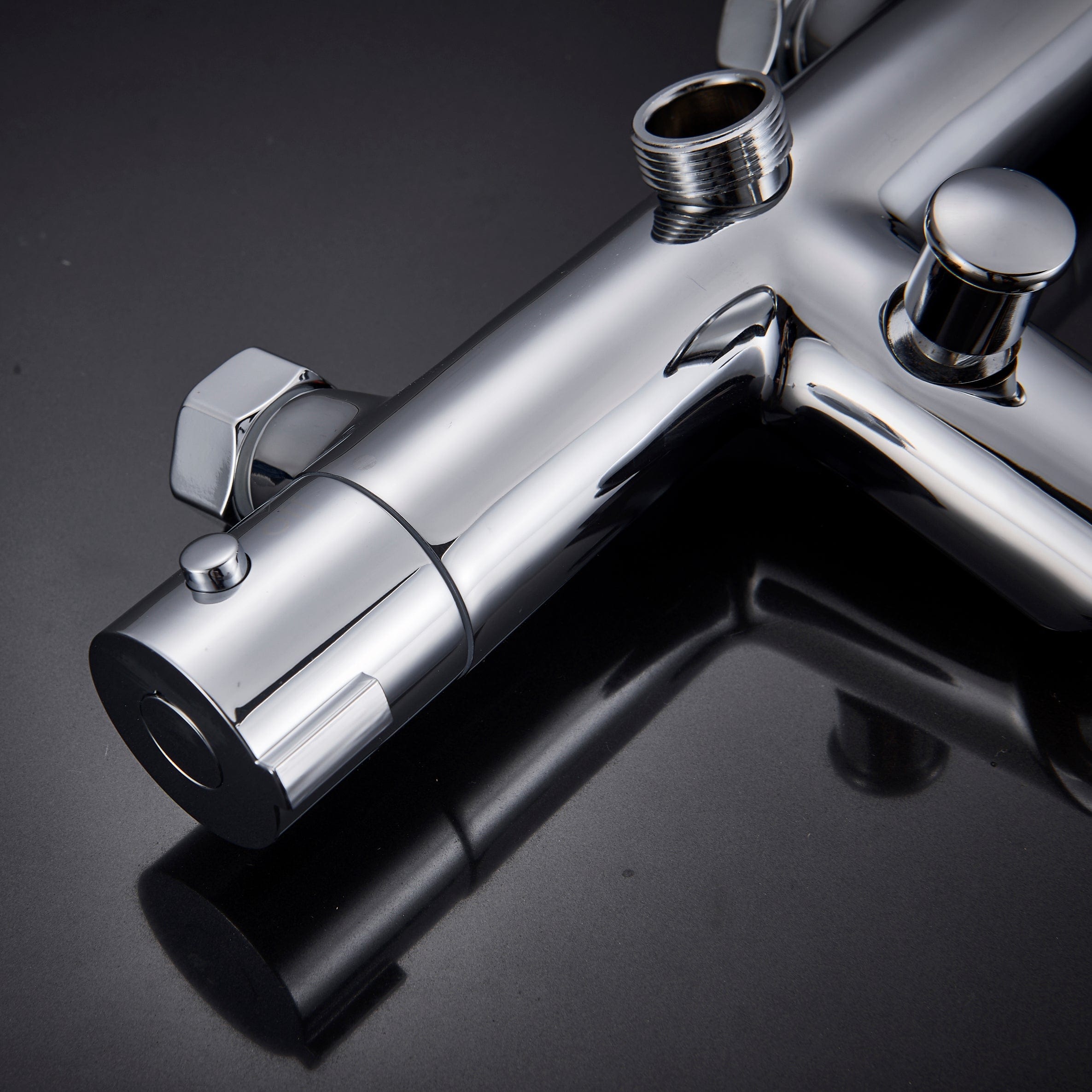 Coloana Dus cu termostat, para rotunda si efect de ploaie, argintiu cromat