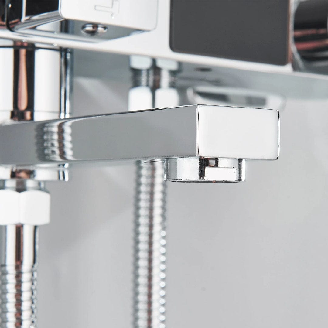 Coloana Dus cu termostat si afisaj de temperatura, cu efect de ploaie, 5 functii de curgere, argintiu