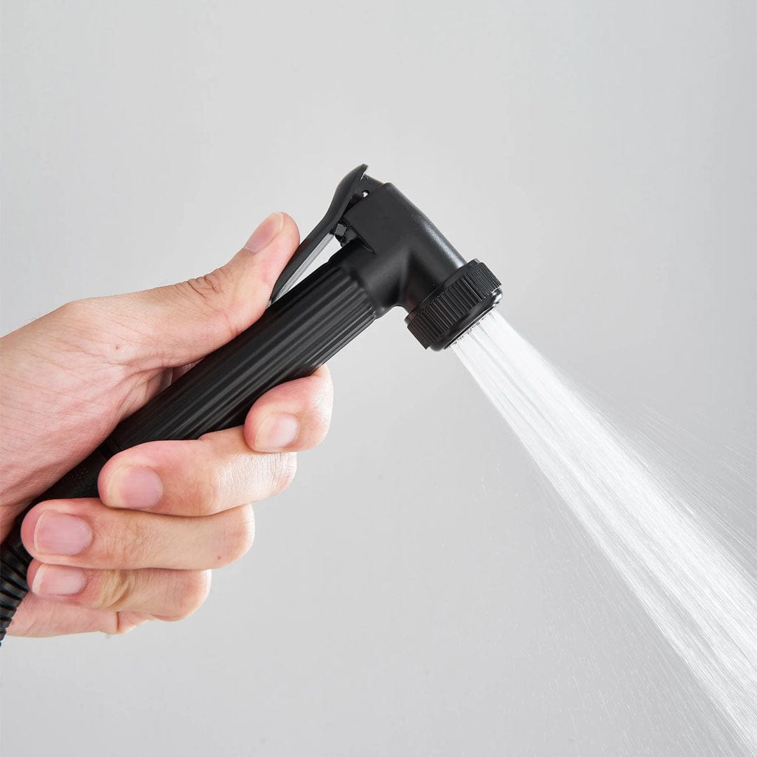 Coloana Dus cu termostat si afisaj de temperatura, cu efect de ploaie, 5 functii de curgere, negru mat