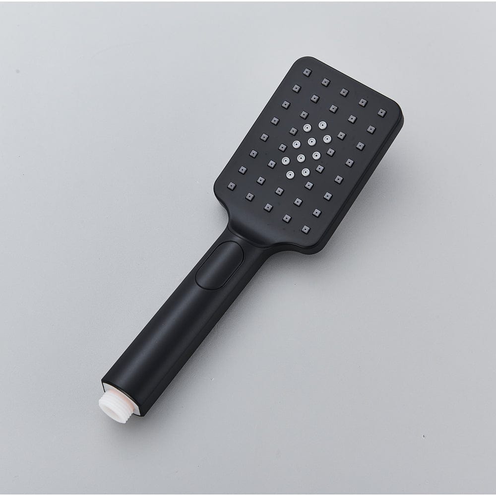 Coloana Dus cu termostat si afisaj de temperatura, negru mat, cu efect de ploaie, 6 functii de curgere