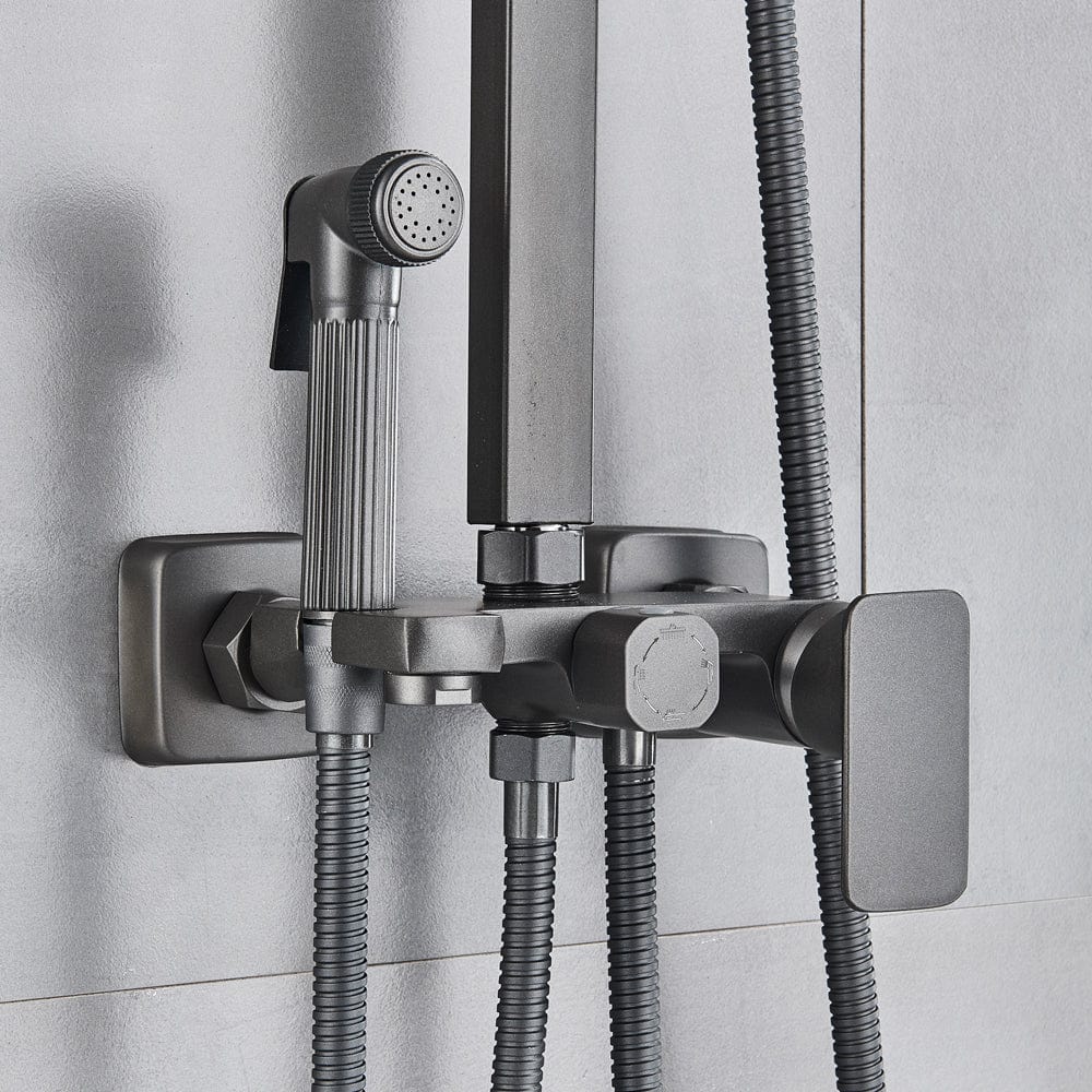 Coloana Dus, gri antracit, cu efect de ploaie, para dus 20 cm, 5 functii de curgere