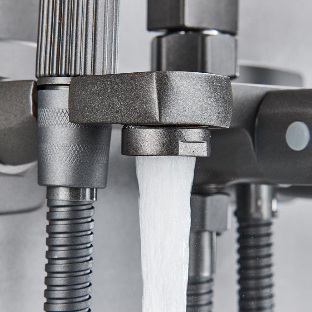 Coloana Dus, gri antracit, cu efect de ploaie, para dus 20 cm, 5 functii de curgere