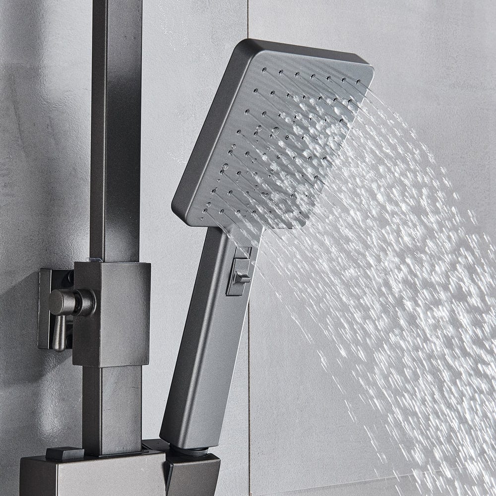 Coloana Dus, gri antracit, cu efect de ploaie, para dus 20 cm, 5 functii de curgere