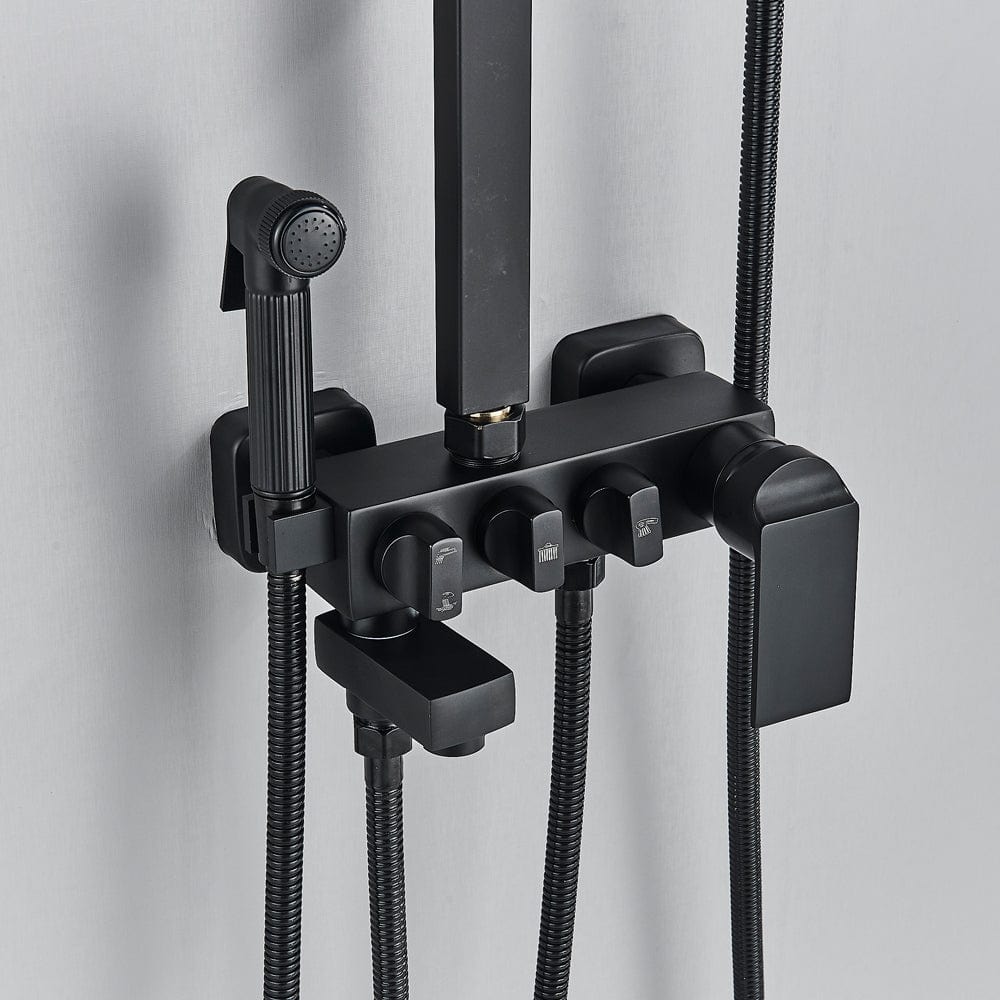 Coloana Dus Rainfall, cu efect de ploaie, para de 20 cm, 4 functii de curgere