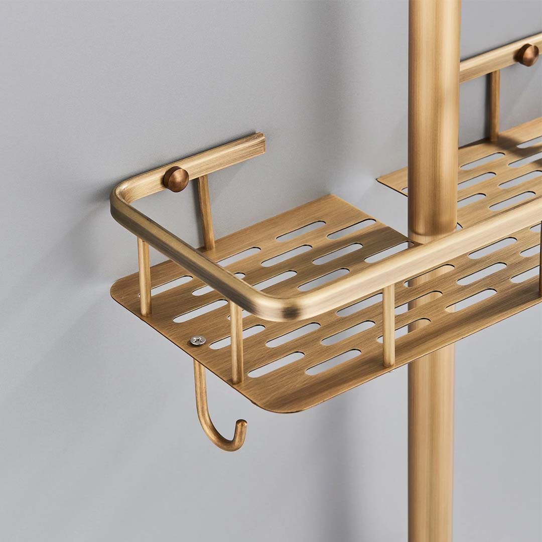 Coloana Dus Retro, cu para rotunda si efect de ploaie, auriu