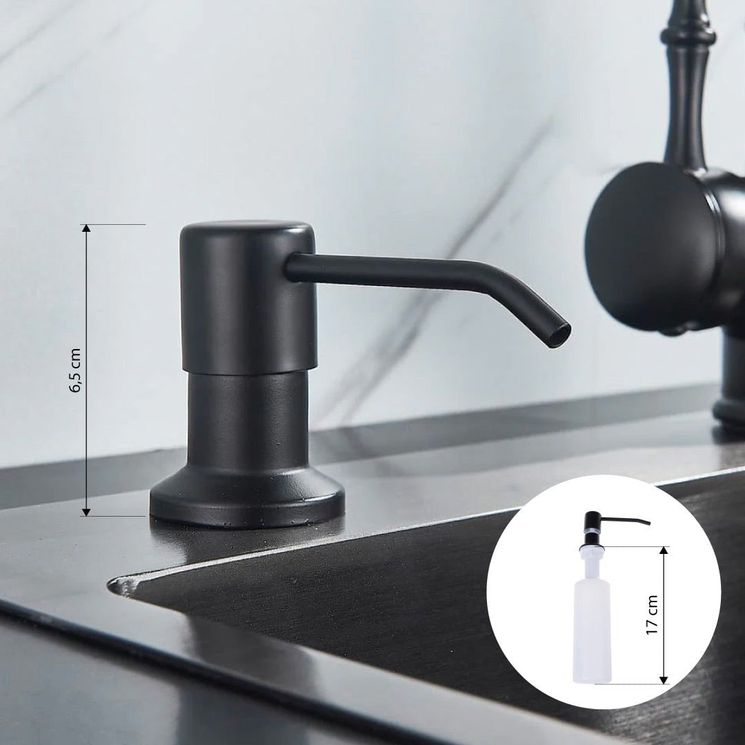 Dozator detergent de vase, incastrat, negru mat