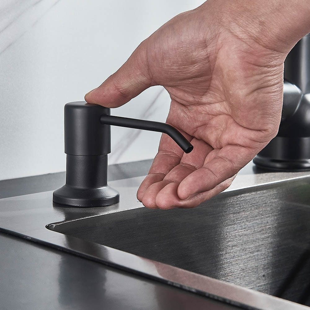 Dozator detergent de vase, incastrat, negru mat