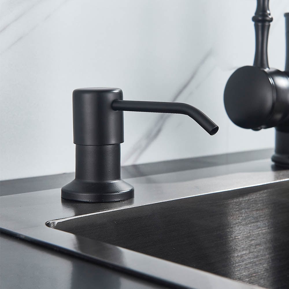 Dozator detergent de vase, incastrat, negru mat