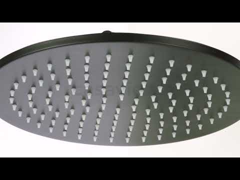 Set de dus negru cu para rotunda tip ploaie 25 cm, Green 1268