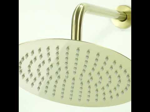 Set de dus auriu nichelat cu para rotunda tip ploaie 25 cm, Green 1269