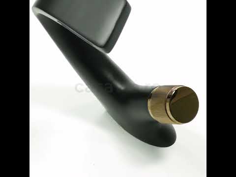 Baterie lavoar cu un singur maner si orificiu, tip cascada, negru cu bronz