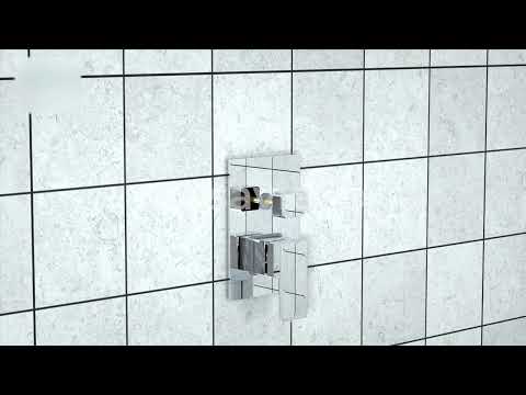 Set de dus negru incastrabil in tavan, cu para patrata 30 cm, 2 functii de curgere a apei