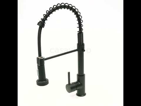 Baterie profesionala de bucatarie, cu dus flexibil, 2 functii de curgere, negru mat