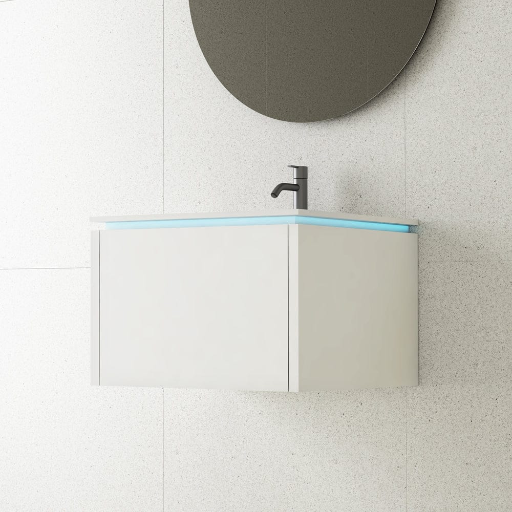 Mobilier Baie cu lavoar Elysium, LED Anna, Alb Mat, 600x480x388 mm, cod: 3182