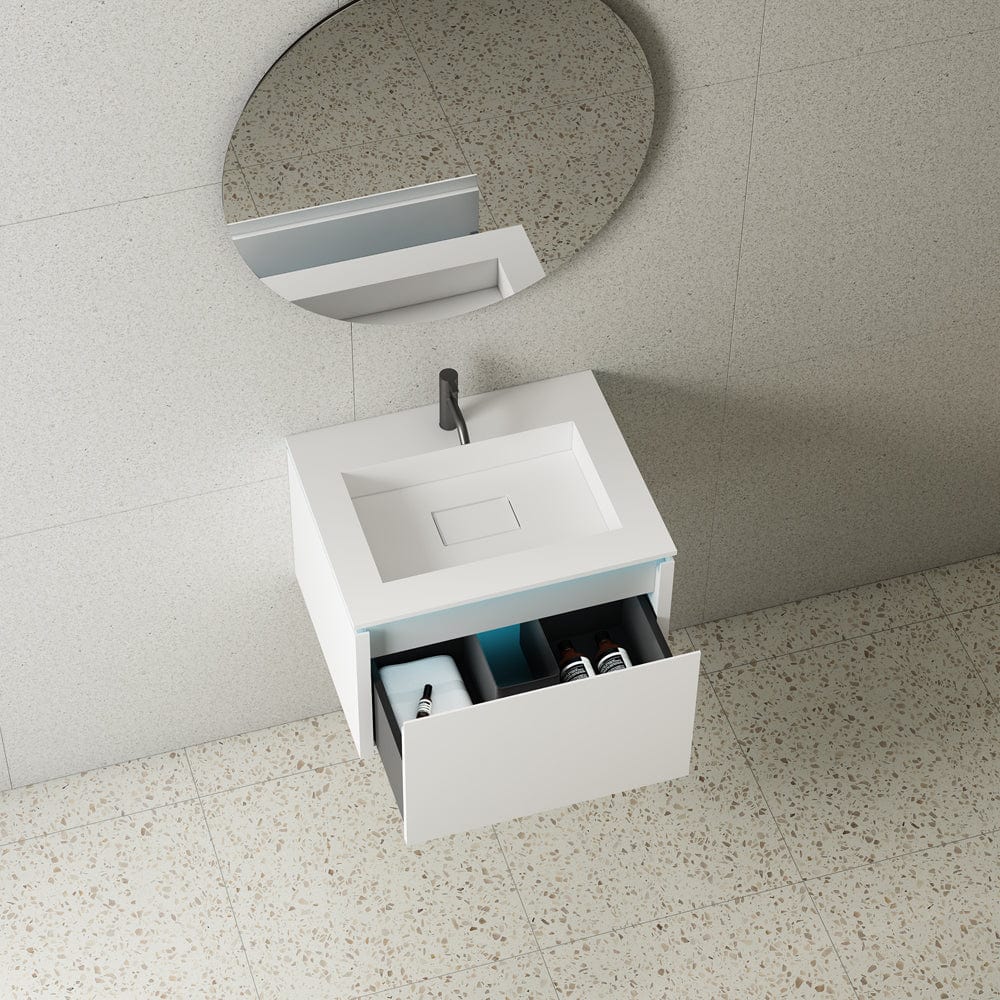 Mobilier Baie cu lavoar Elysium, LED Anna, Alb Mat, 600x480x388 mm, cod: 3182