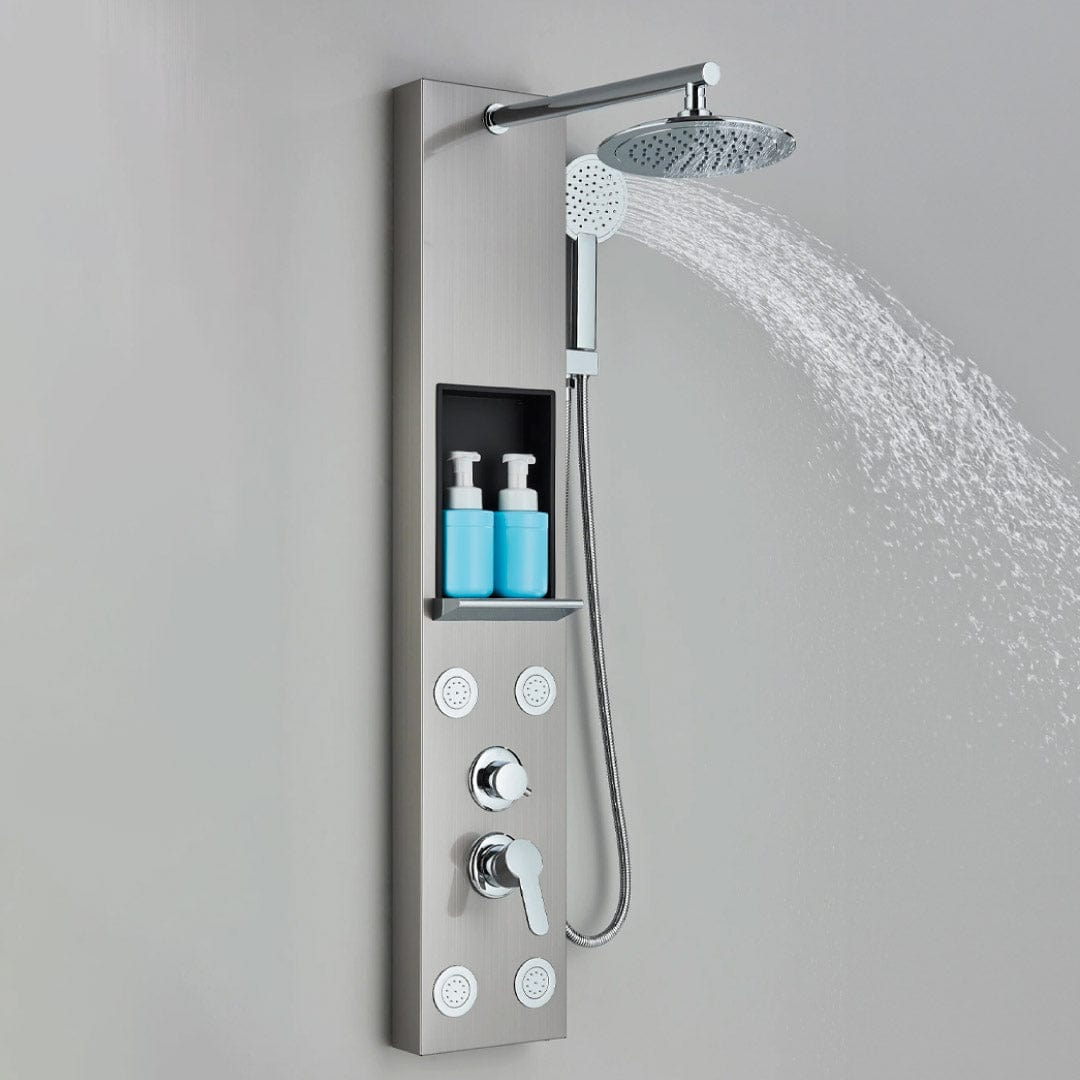 Panel de dus cu efect de ploaie, suport incorporat si jeturi de masaj