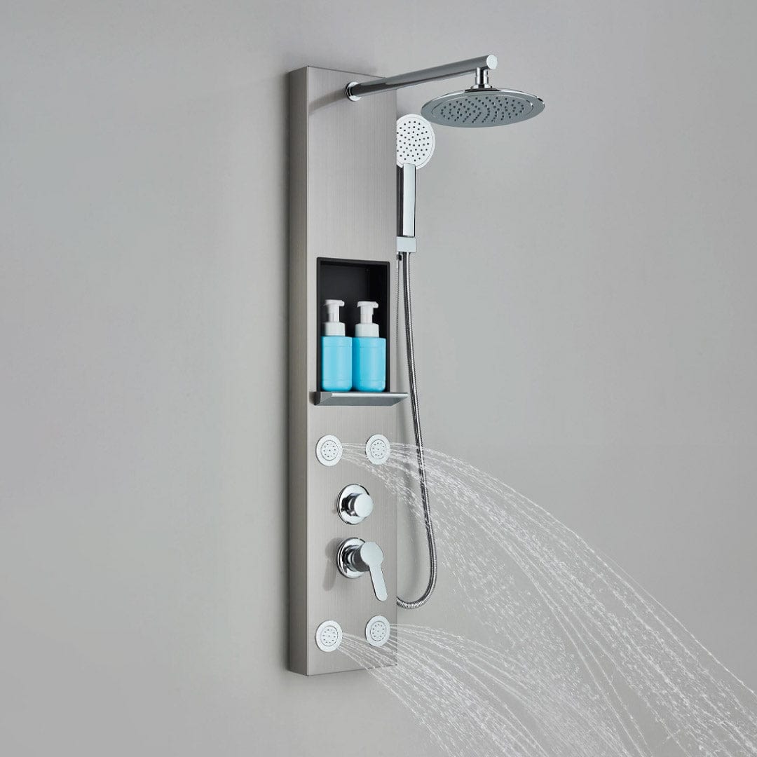 Panel de dus cu efect de ploaie, suport incorporat si jeturi de masaj