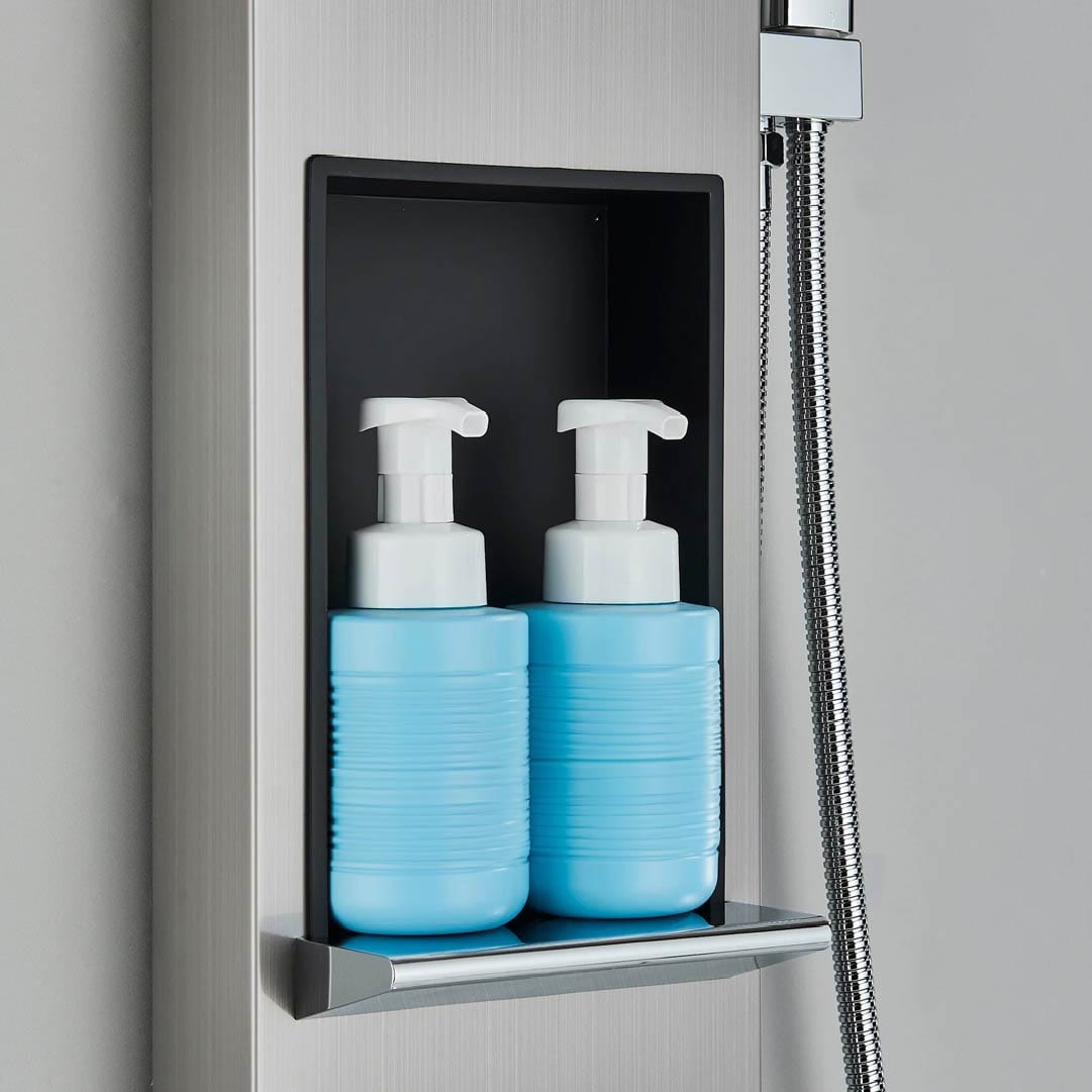 Panel de dus cu efect de ploaie, suport incorporat si jeturi de masaj