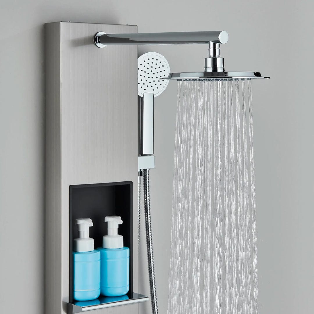 Panel de dus cu efect de ploaie, suport incorporat si jeturi de masaj