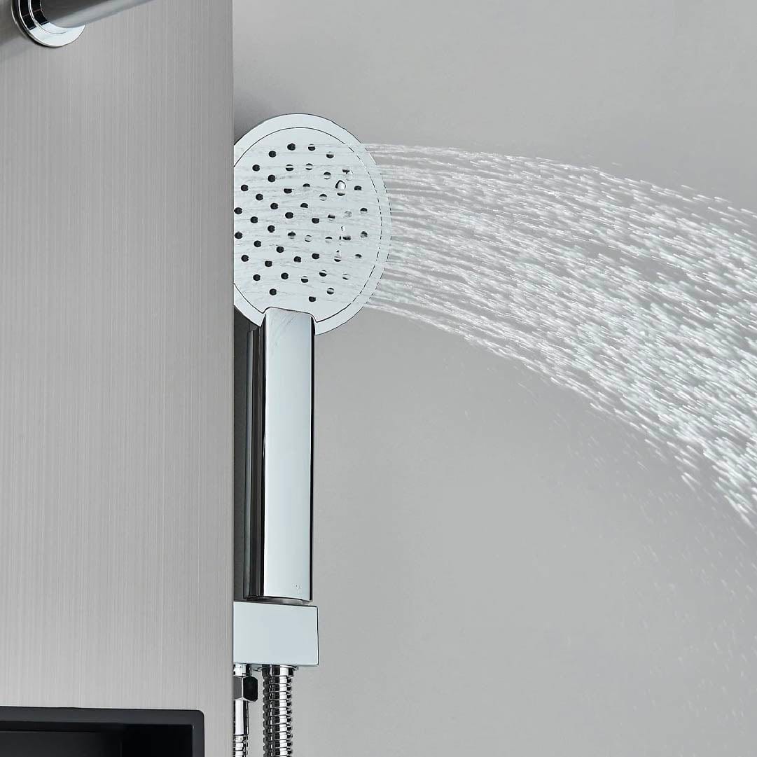 Panel de dus cu efect de ploaie, suport incorporat si jeturi de masaj