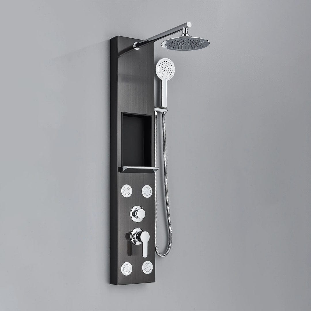 Panel de dus cu efect de ploaie, suport incorporat si jeturi de masaj