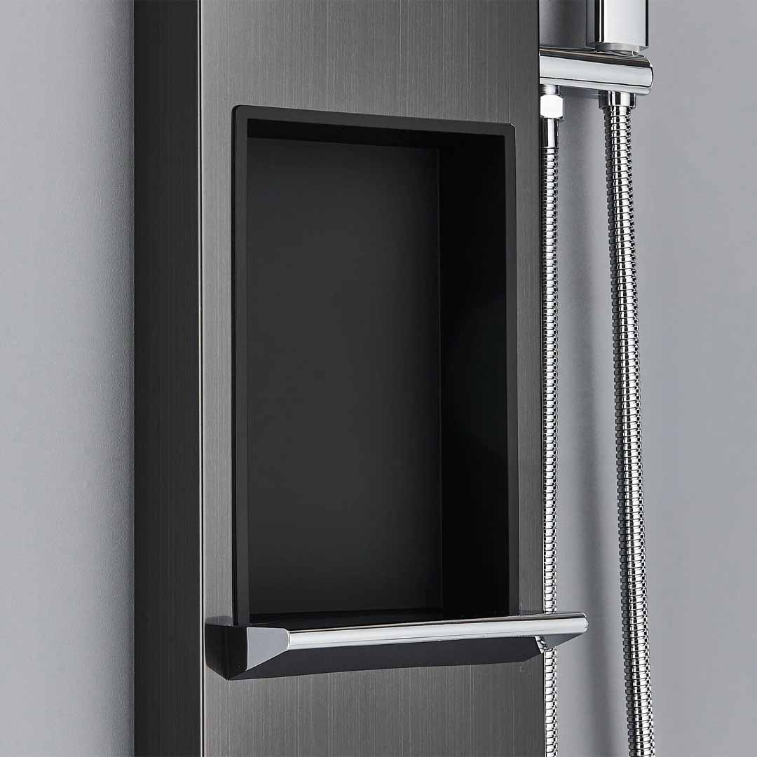 Panel de dus cu efect de ploaie, suport incorporat si jeturi de masaj