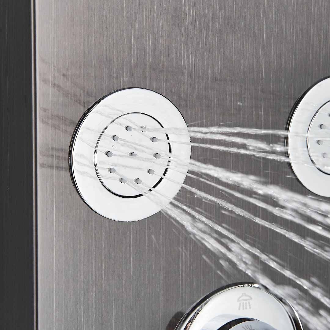 Panel de dus cu efect de ploaie, suport incorporat si jeturi de masaj
