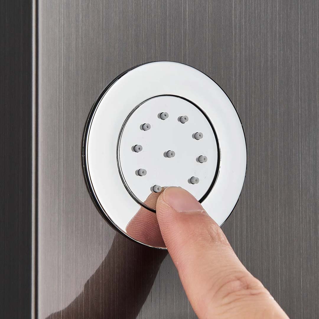 Panel de dus cu efect de ploaie, suport incorporat si jeturi de masaj