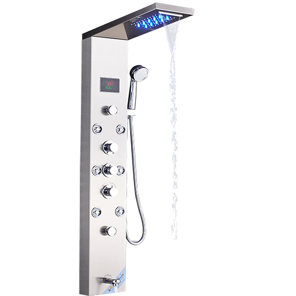 Panel de Dus cu LED 1153, cu efect de ploaie si jeturi cu masaj