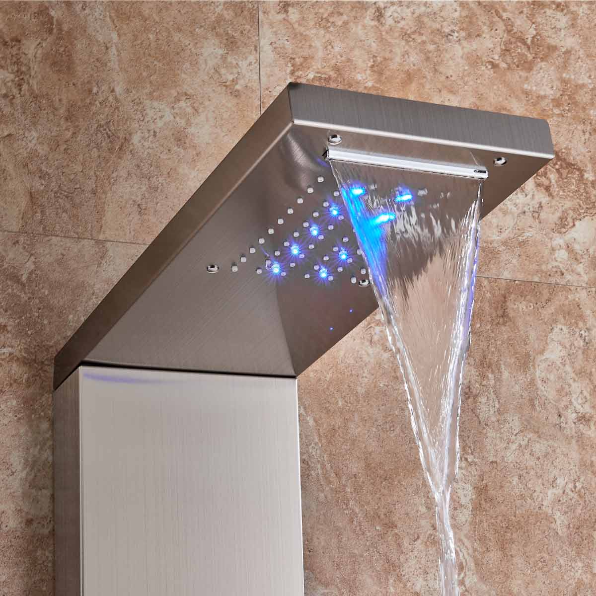 Panel de Dus cu LED 1153, cu efect de ploaie si jeturi cu masaj