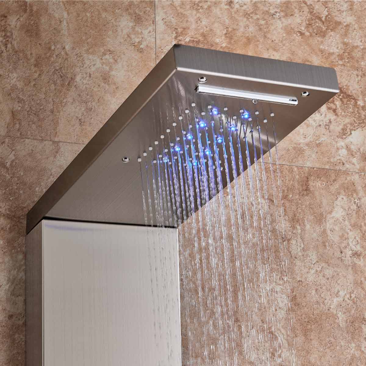 Panel de Dus cu LED 1153, cu efect de ploaie si jeturi cu masaj