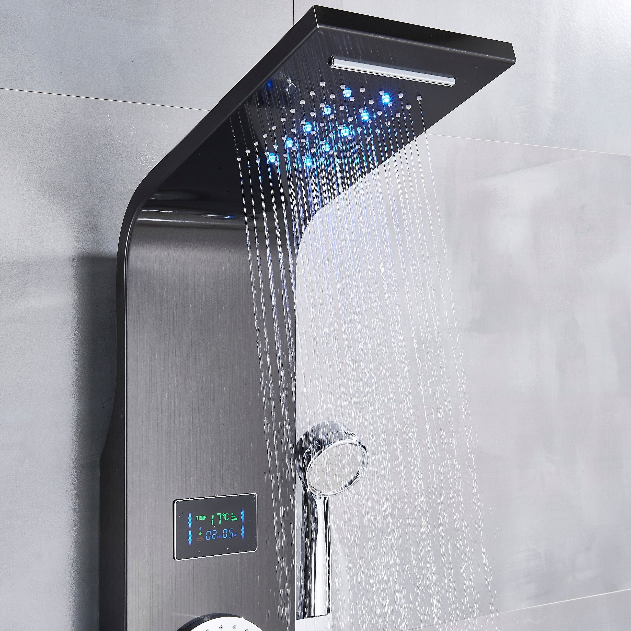 Panel de Dus cu LED 1332, cu efect de ploaie si jeturi cu masaj, 1332