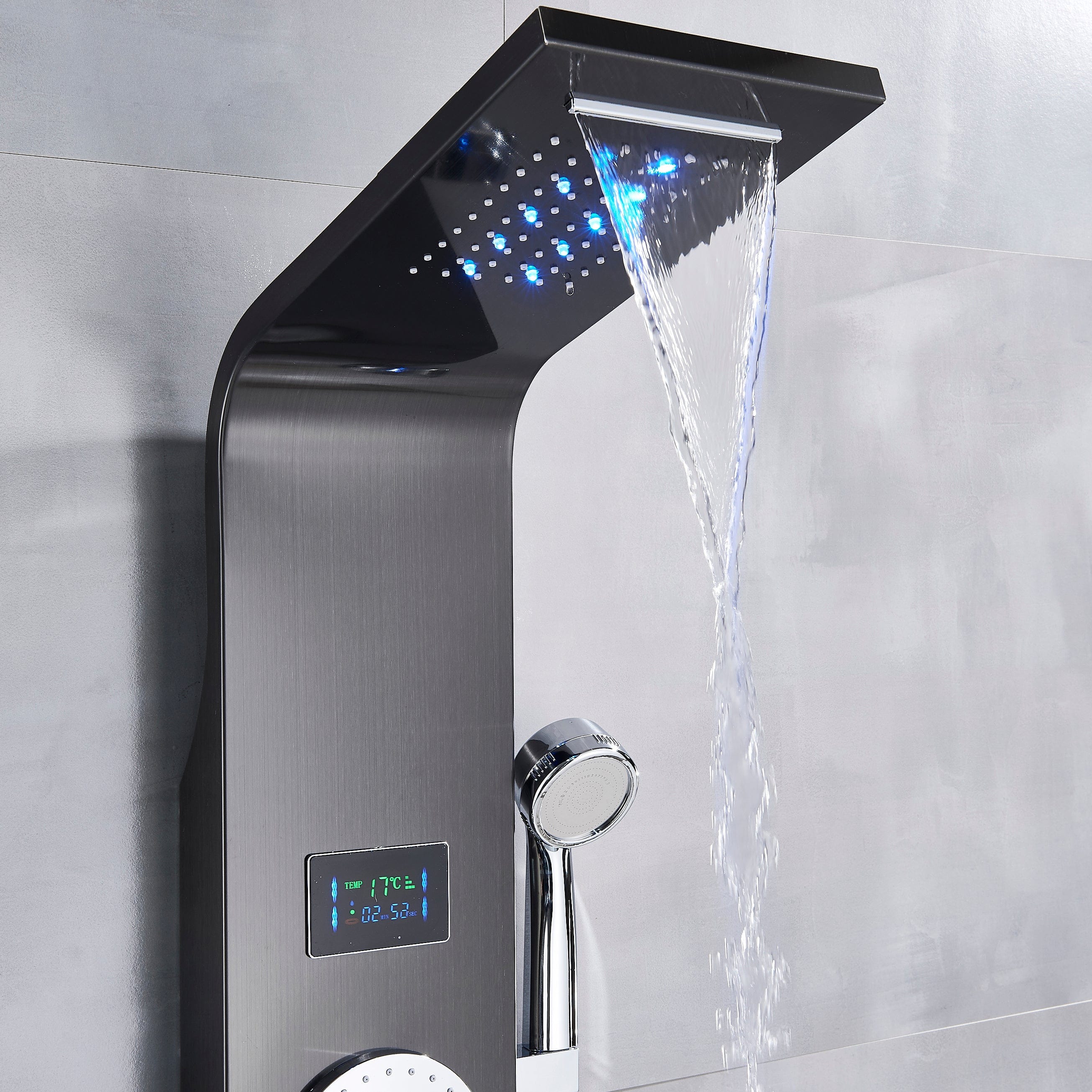 Panel de Dus cu LED 1332, cu efect de ploaie si jeturi cu masaj, 1332