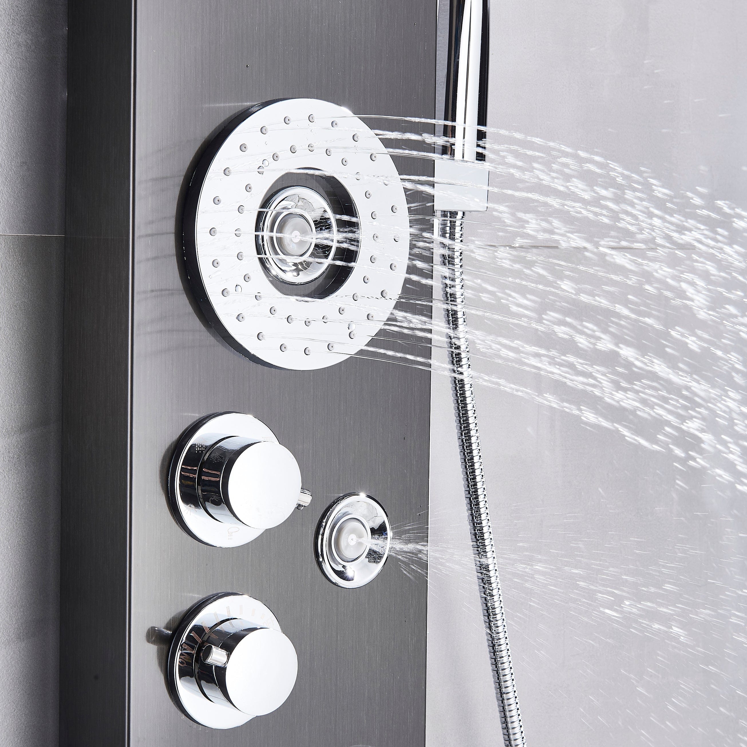 Panel de Dus cu LED 1332, cu efect de ploaie si jeturi cu masaj, 1332