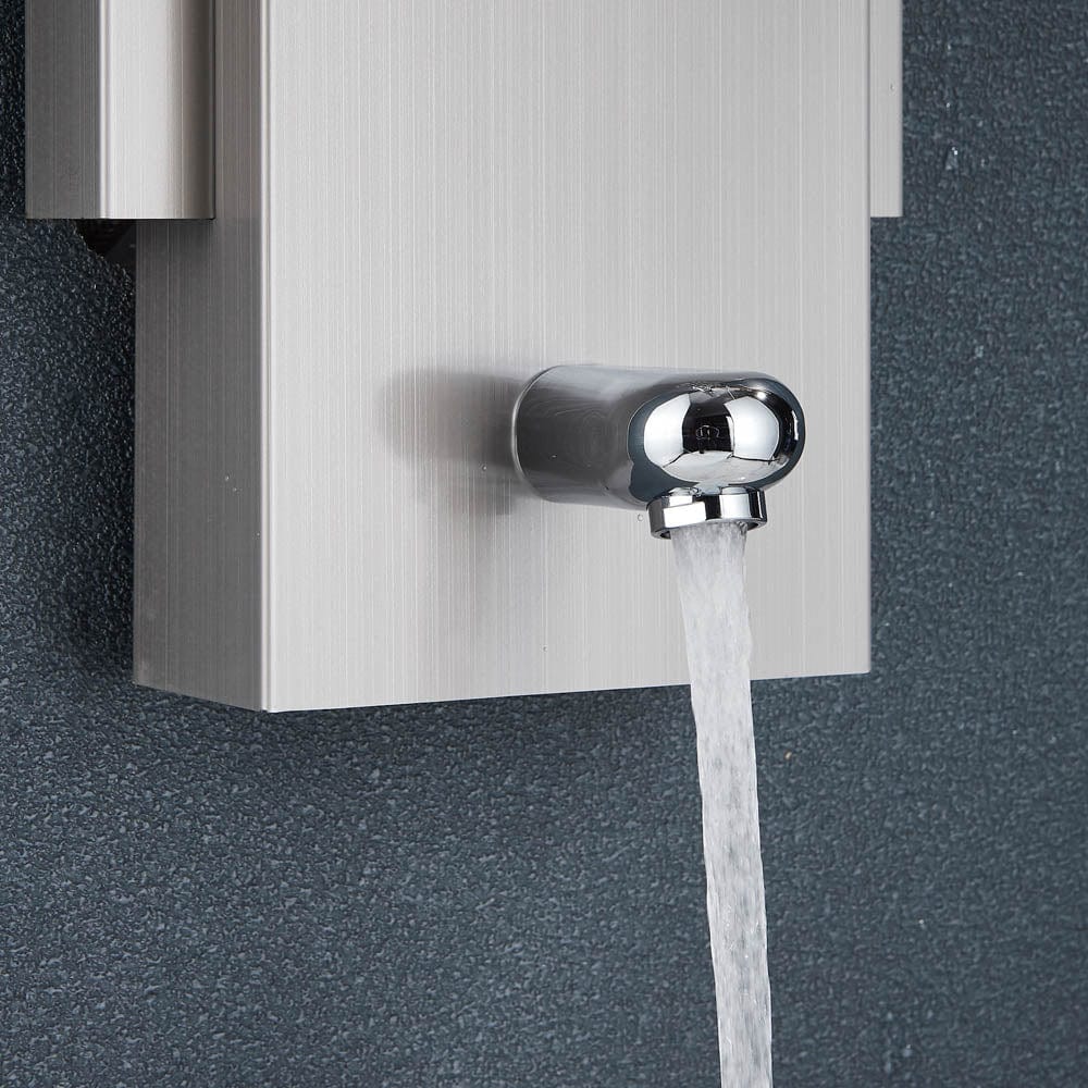 Panel de dus cu LED, cu efect de ploaie, argintiu