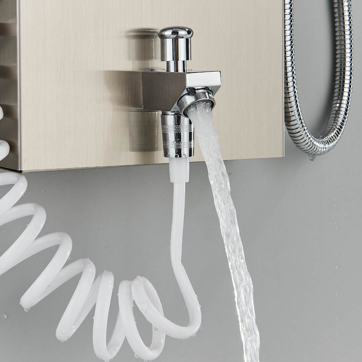 Panel de Dus cu LED, cu efect de ploaie si jeturi cu masaj