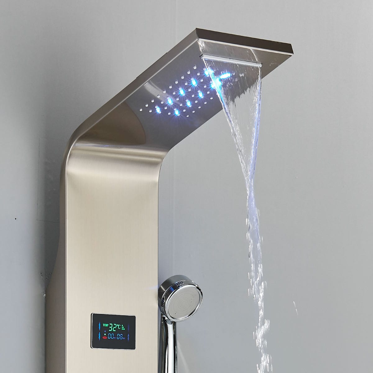 Panel de Dus cu LED, cu efect de ploaie si jeturi cu masaj