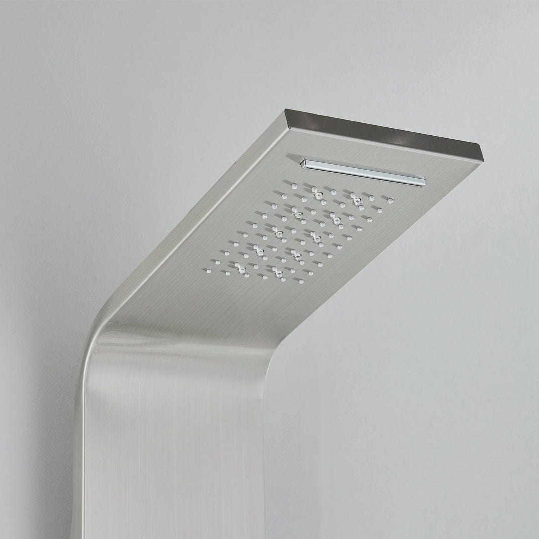 Panel de Dus cu LED, efect de ploaie si jeturi cu masaj, argintiu