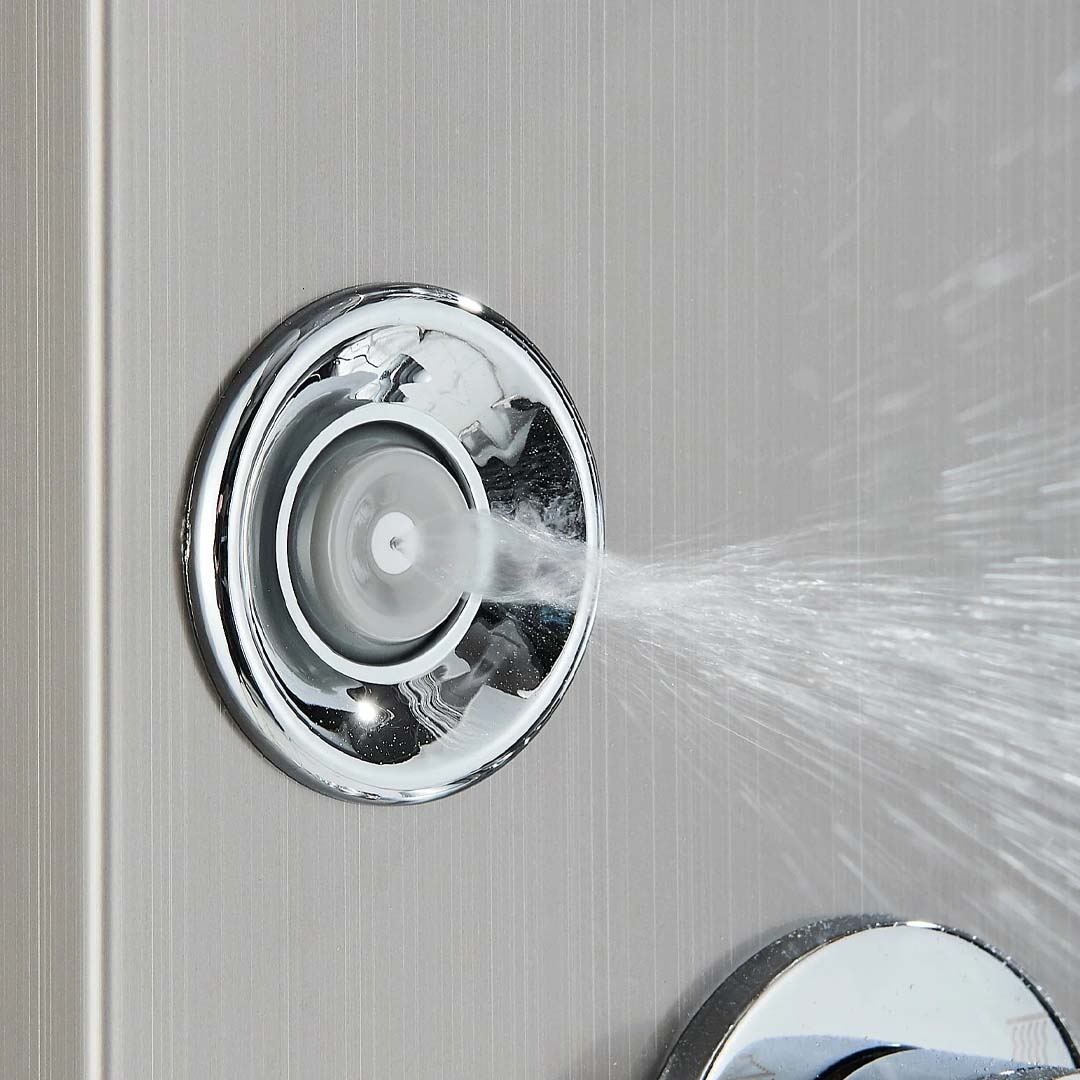 Panel de Dus cu LED, efect de ploaie si jeturi cu masaj, argintiu