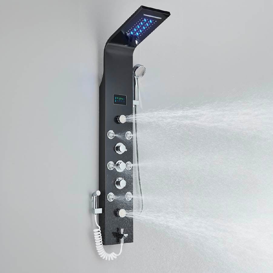 Panel de Dus cu LED, efect de ploaie si jeturi cu masaj