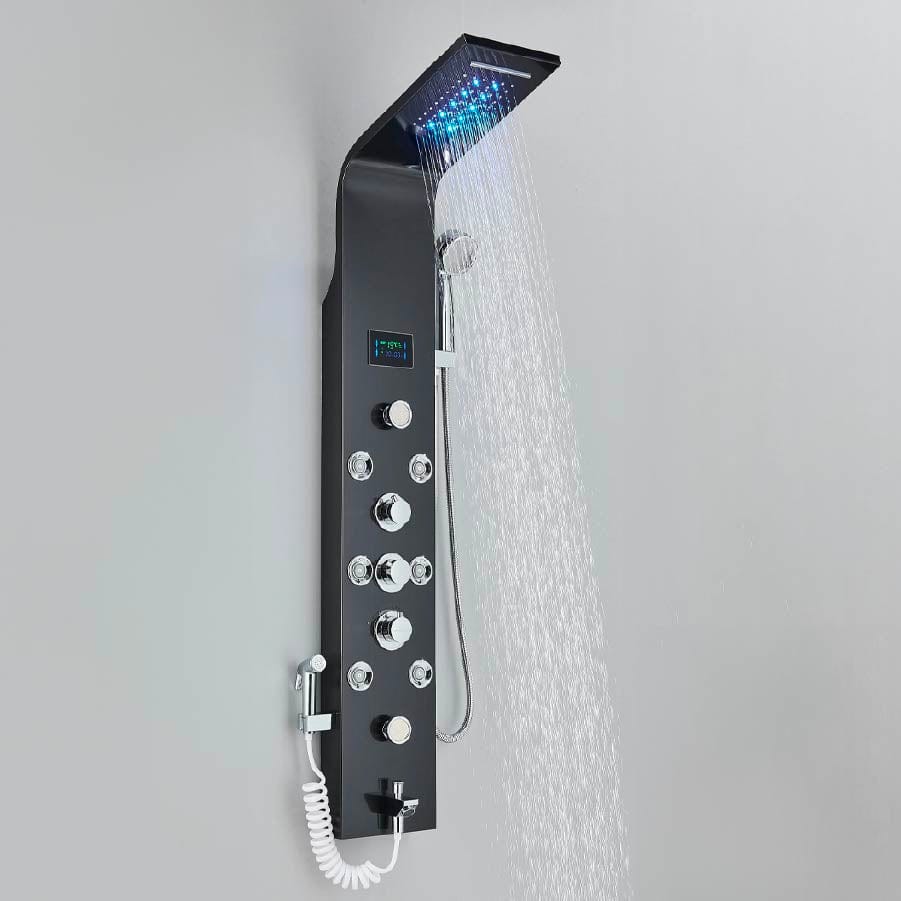 Panel de Dus cu LED, efect de ploaie si jeturi cu masaj