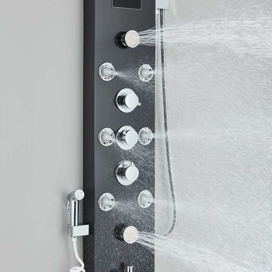 Panel de Dus cu LED, efect de ploaie si jeturi cu masaj
