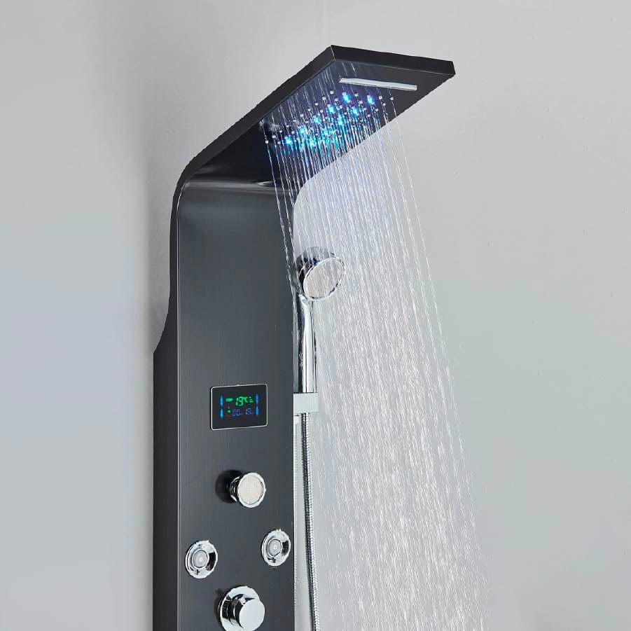 Panel de Dus cu LED, efect de ploaie si jeturi cu masaj