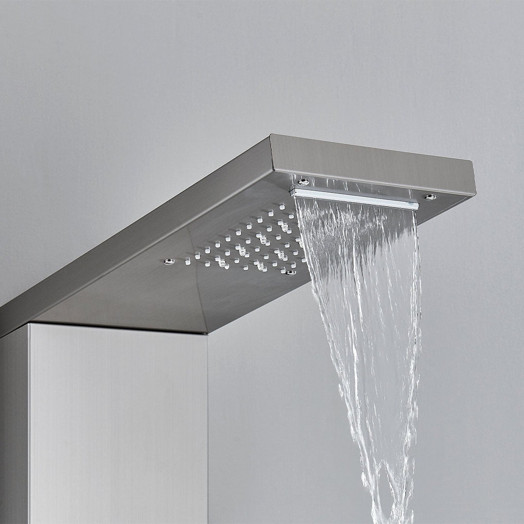 Panel de dus cu LED, efect de ploaie si jeturi de masaj