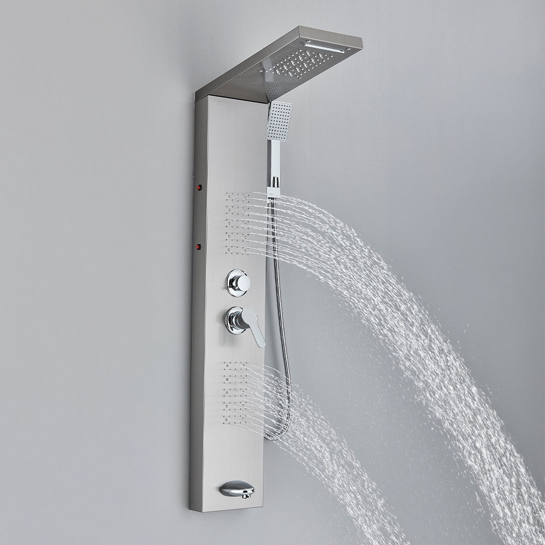 Panel de dus cu LED, efect de ploaie si jeturi de masaj