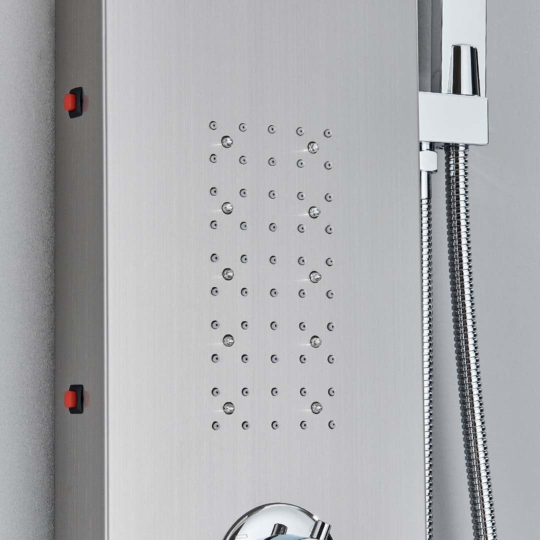 Panel de dus cu LED, efect de ploaie si jeturi de masaj