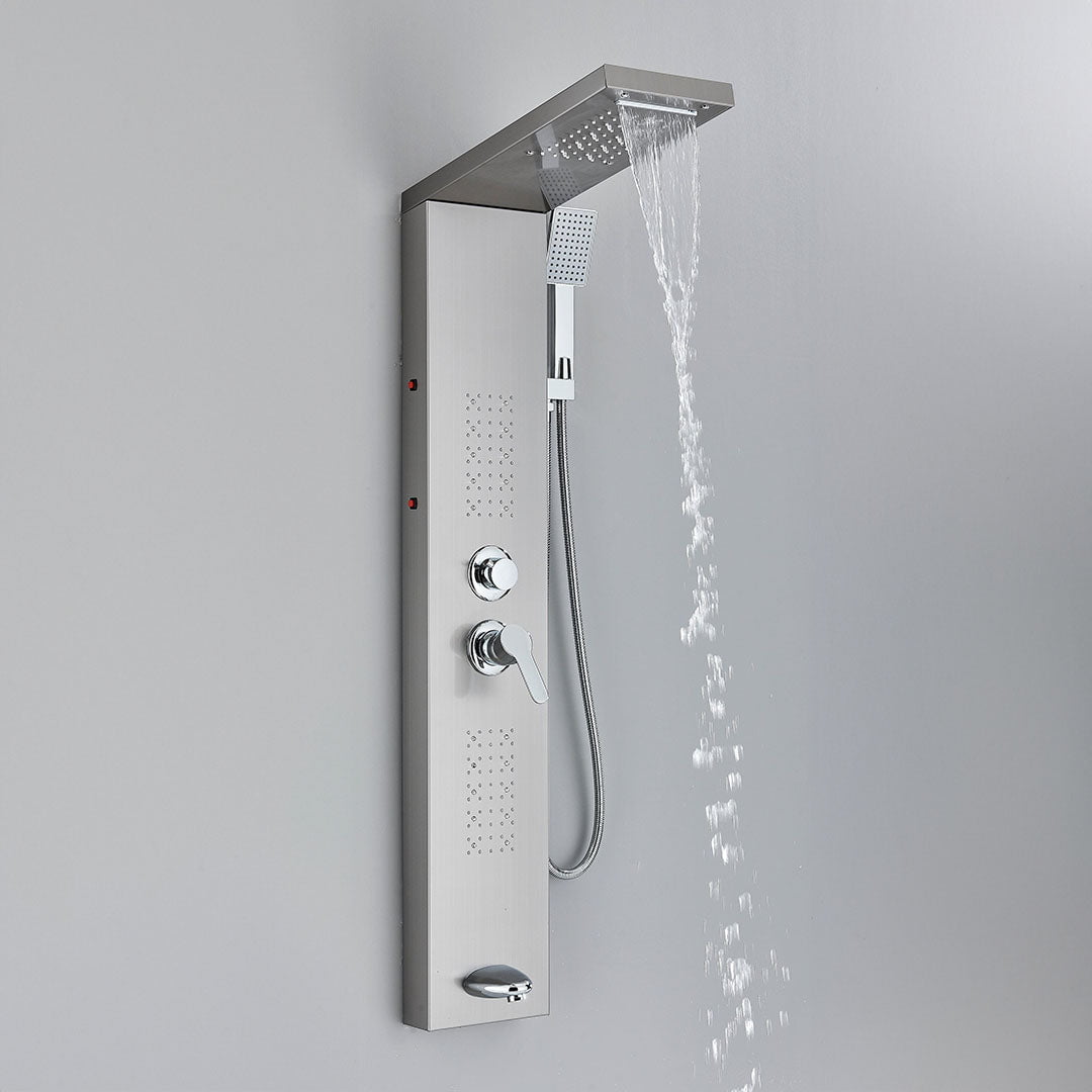 Panel de dus cu LED, efect de ploaie si jeturi de masaj