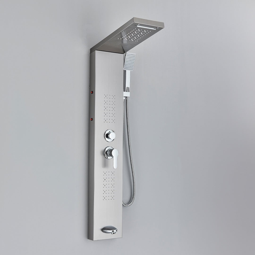 Panel de dus cu LED, efect de ploaie si jeturi de masaj