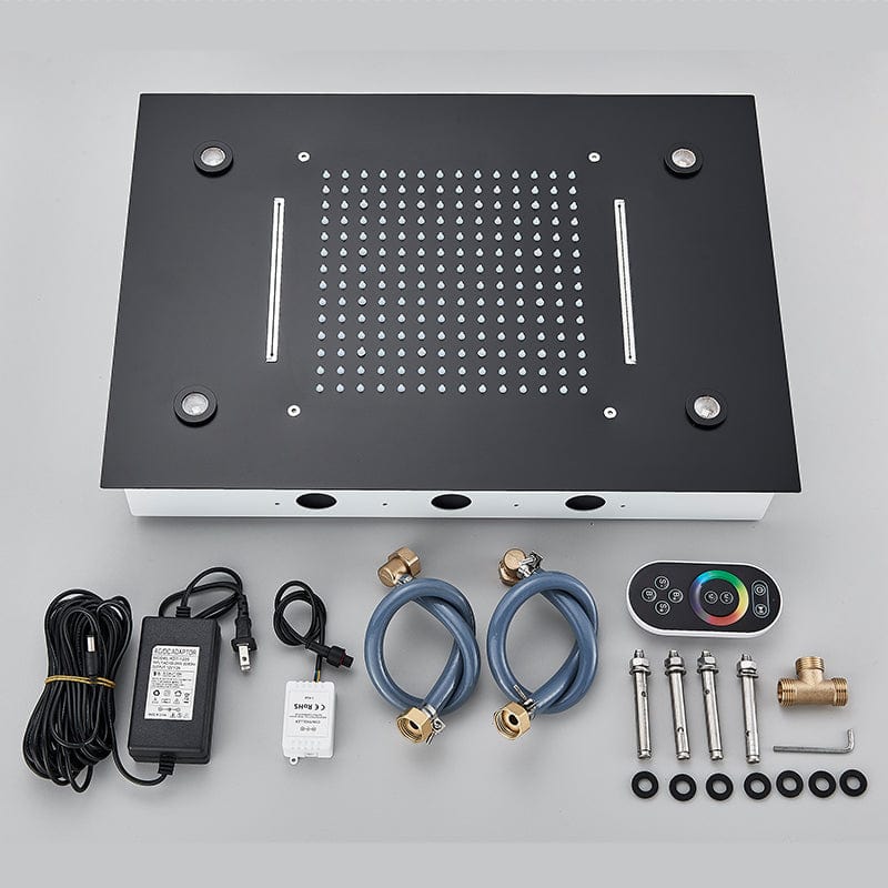 Para de dus LED cu telecomanda, incastrat in tavan, dotat cu 2 functii de curgere, culoare negru